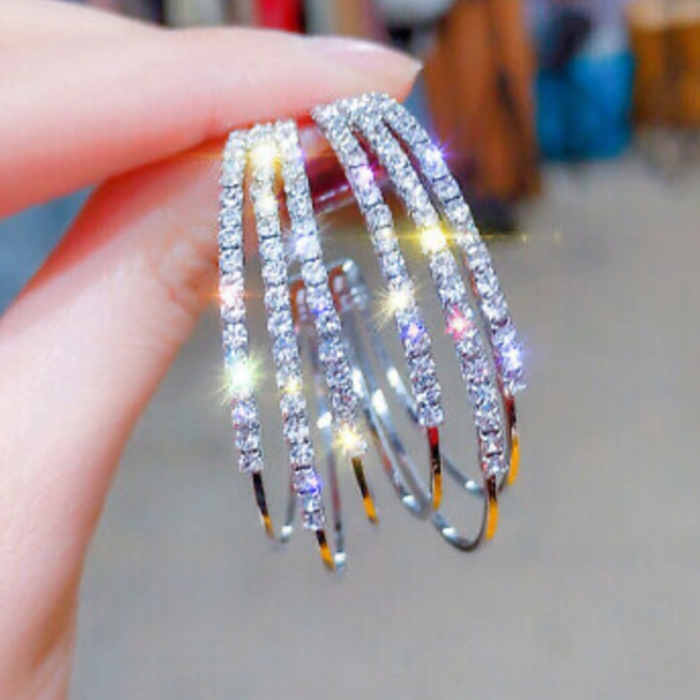 NEW 925 Sterling Silver Gorgeous Hoop Earrings - Picture 2 of 4